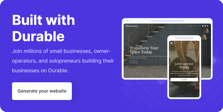 Durable.co - AI website builder and CRM software